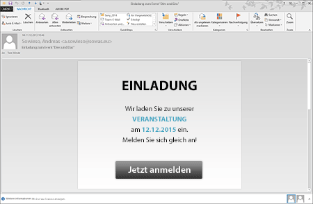 Teilnehmer-Management eMail Einladung